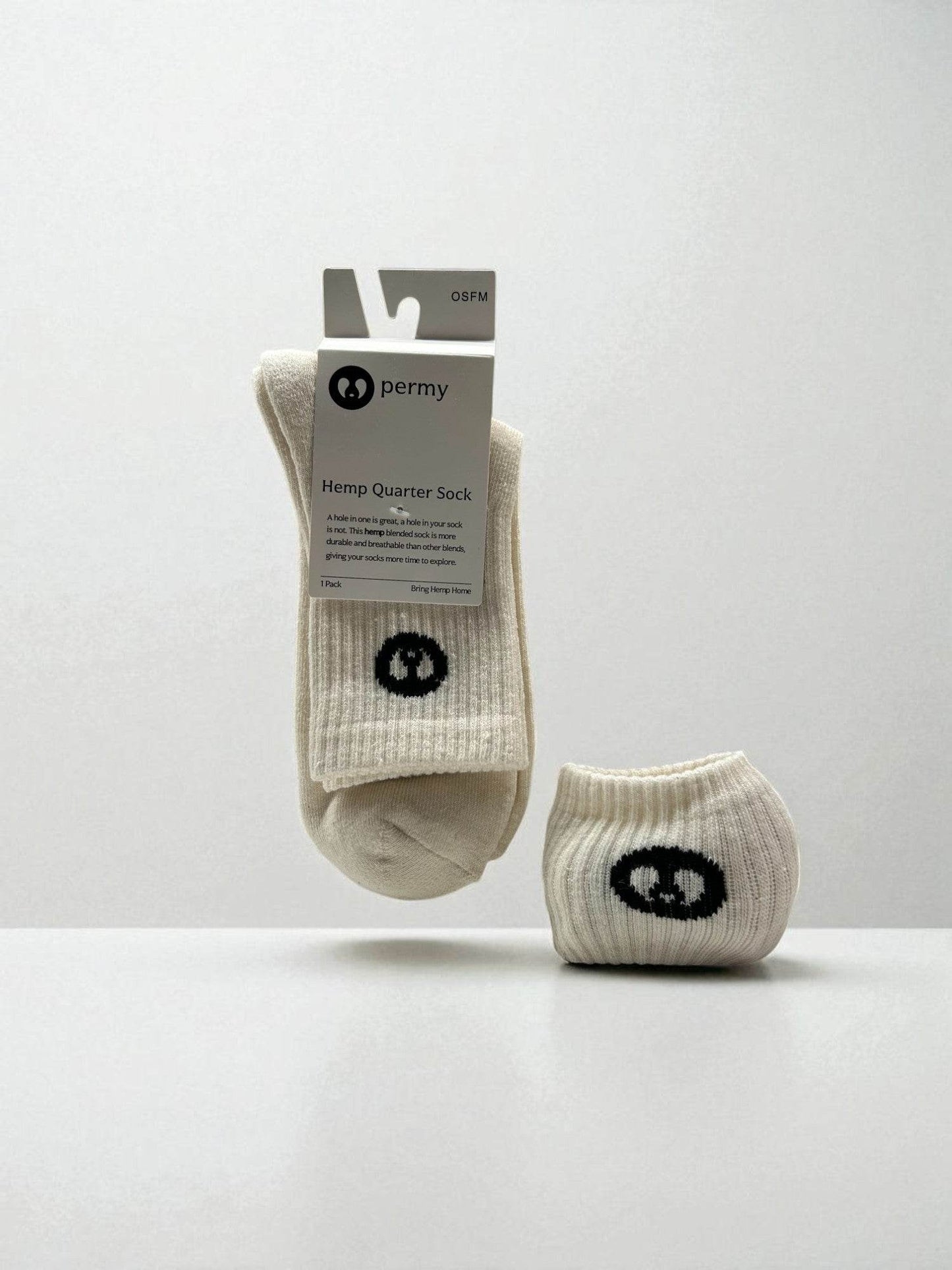 Off White Hemp Quarter Socks - Permy